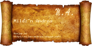 Milán Andrea névjegykártya
